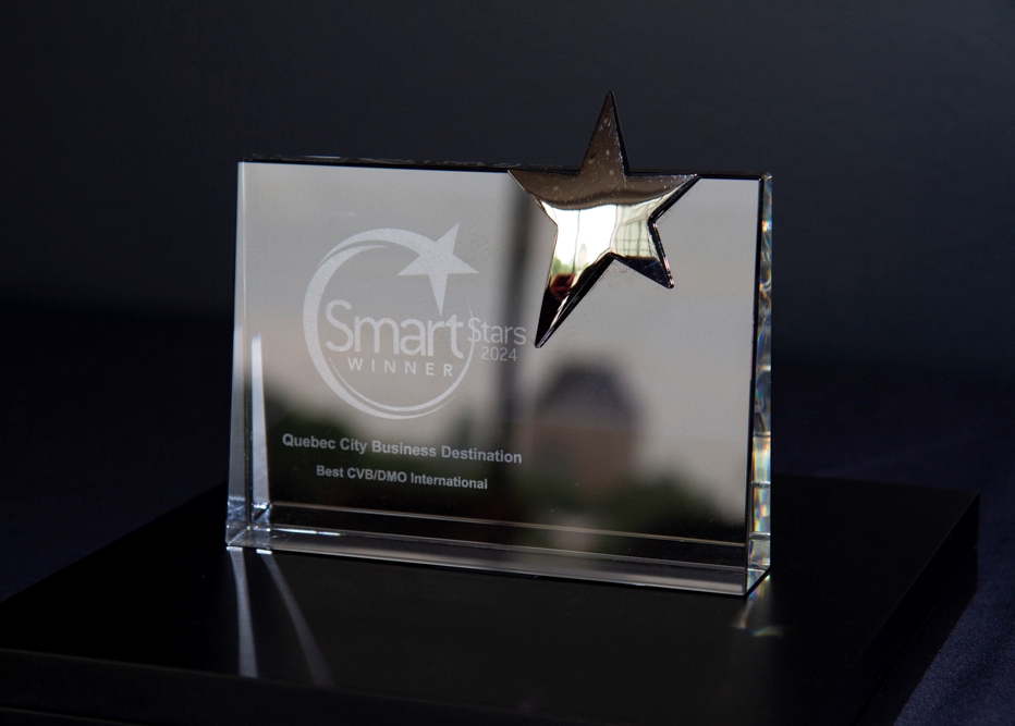 Smart Stars 2024 Trophy identified Québec City Business Destination, best CVB/DMO