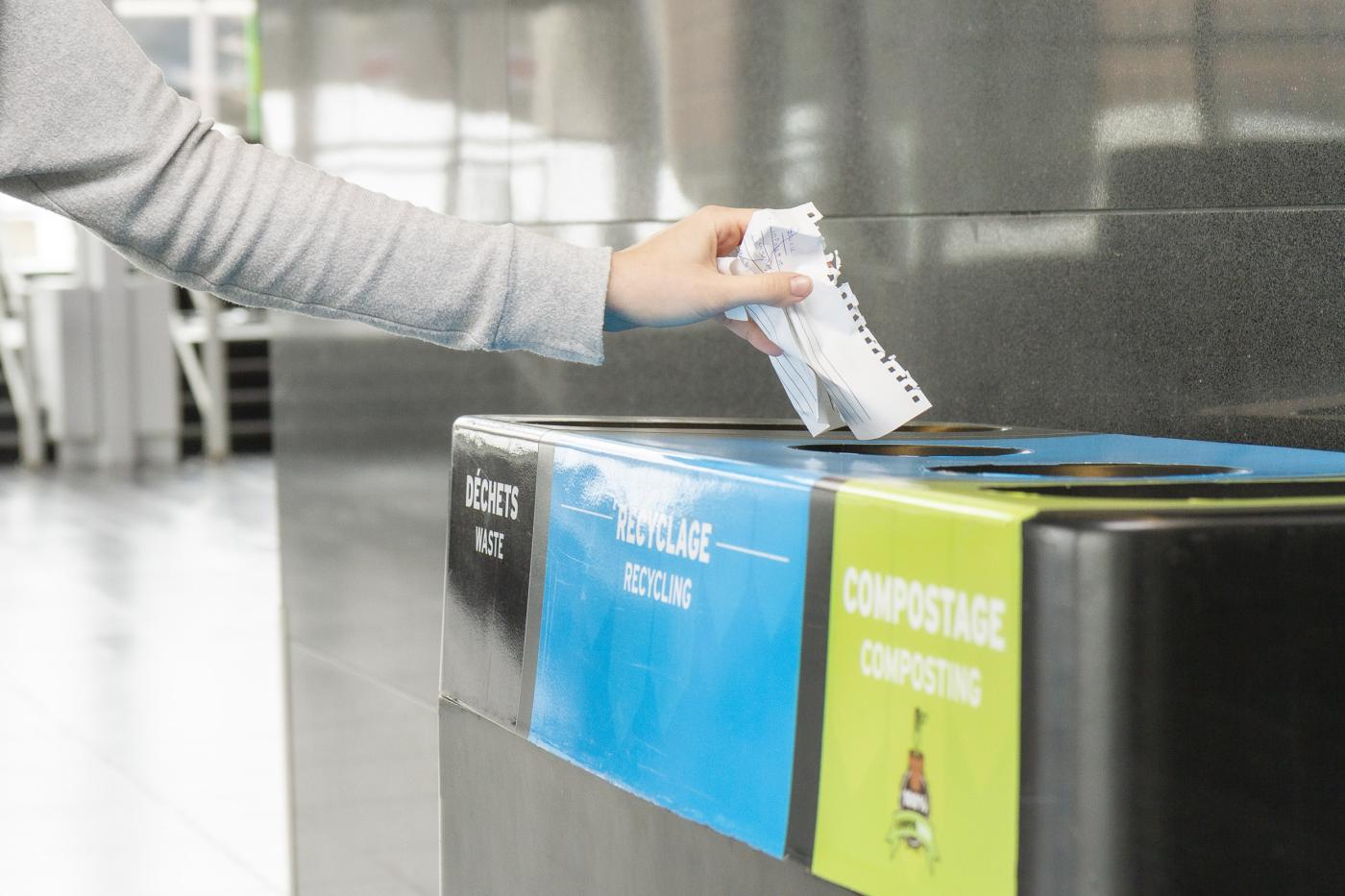 Waste Management Bin with paper