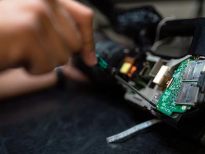 engineer working on a computer