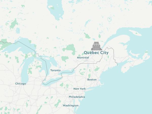 Map North America | Québec City