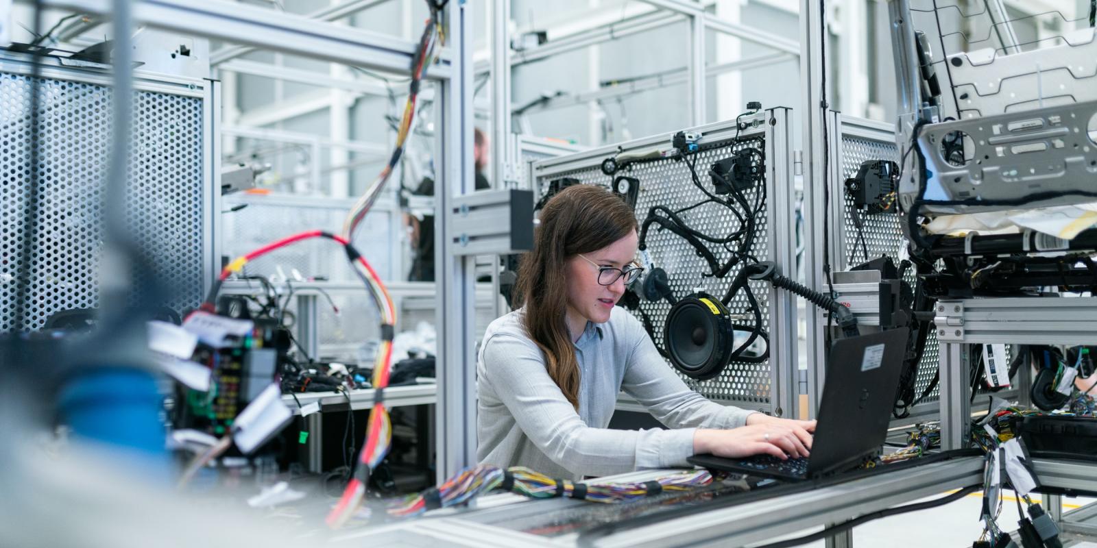 engineer working on a computer